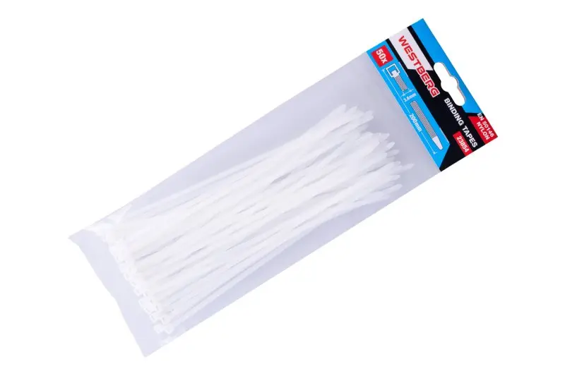 Viazacie pásky 200x3.6mm 50ks biela, Levior 23854 (L23854)