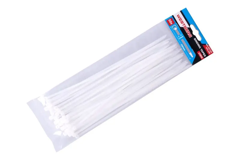 Viazacie pásky 250x3.6mm 50ks biela, Levior 23856 (L23856)