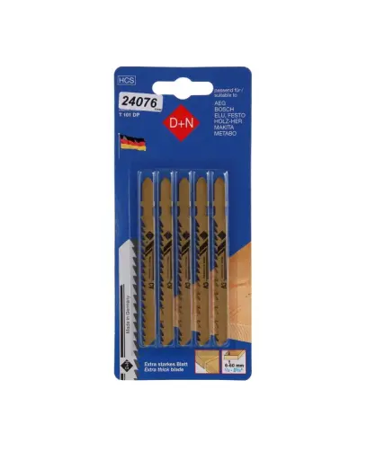 Plátky do priamočiarej pílky 5ks 75mm/1,7mm, HCS, 32940, Levior 24076 (L24076)