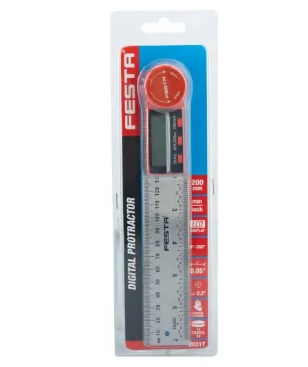 Digitální úhloměr s pravítkem 200mm (L26217)