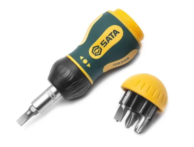 Ráčnová bitová rukojeť 1/4" Stubby SATA ST09348 (Sada 6 dílů) (SATAST09348)
