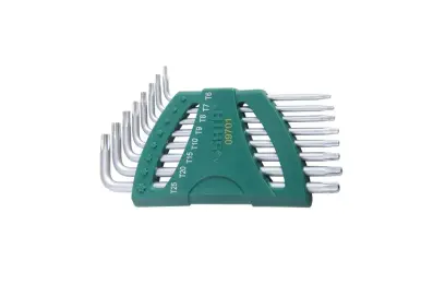 Zástrčné kľúče Torx s vŕtaním SATA ST097101J, chrómované (Sada 8 ks) (SATAST09701)