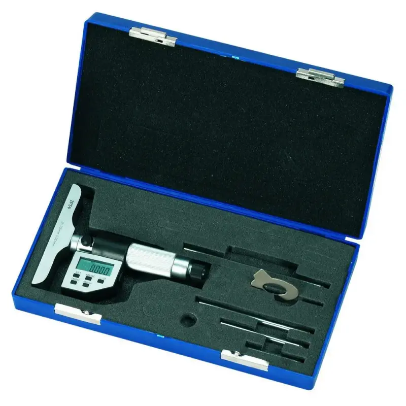 Digitálny mikrometer s vymeniteľnými nástavcami 0 ÷ 100 mm / 0,001 mm (BER311070)
