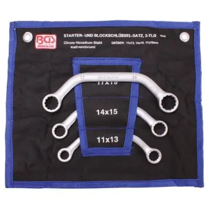 Oboustranné očkové klíče 10 ÷ 19 mm BGS101215, C-forma, dvanáctihran. Sada 3 díly (BGS101215)