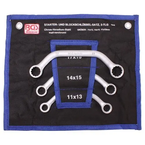 Oboustranné očkové klíče 10 ÷ 19 mm BGS101215, C-forma, dvanáctihran. Sada 3 díly (BGS101215)