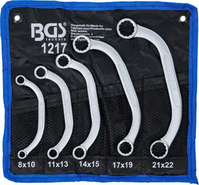 Oboustranné očkové klíče 8 ÷ 22 mm BGS101217, C-forma, dvanáctihran. Sada 5 dílů (BGS101217)
