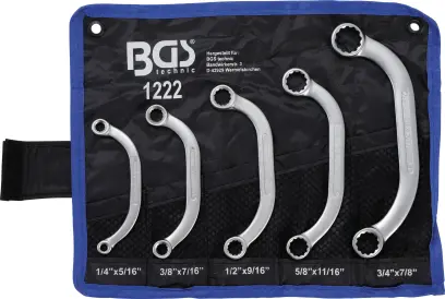 BGS 1222 Očkové kľúče palcové, C profil 1/4 ÷ 7/8" (Sada 5 dielov) (BGS101222)