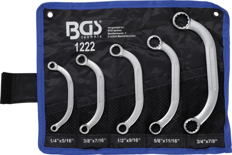 BGS 1222 Očkové kľúče palcové, C profil 1/4 ÷ 7/8" (Sada 5 dielov) (BGS101222)