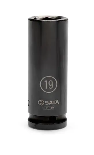 1/2" Drive 6 Point Impact Deep Socket 19mm (SATAST34412SC)