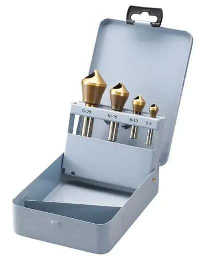 HSS Bernardo kužeľové zápustky 2 ÷ 20 mm, 90°, TiN (sada 4 ks) (BER411080)