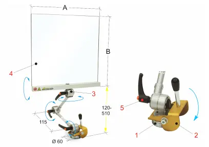 Nastaviteľný ochranný štít s montážnym magnetom PBM 30/450 (BER571244)