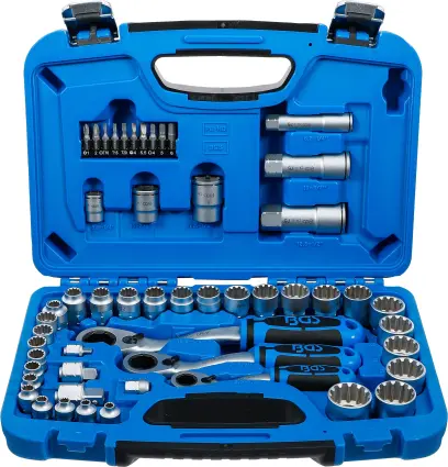 Gola sada BGS-52K průchozí ráčny 13, 16 a 22 mm (4,5 ÷ 25 mm) profil Gear Lock,  (52 dílů). BGS 2181 (BGS102181)