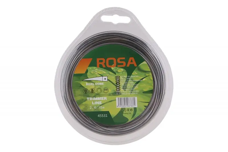 Struna 2.4/15m čtverec s nylon.středem (L45531)