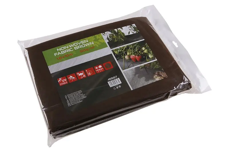 Netkaná textília 1.6x10m hnedá 50g/m2, Levior 45557 (L45557)
