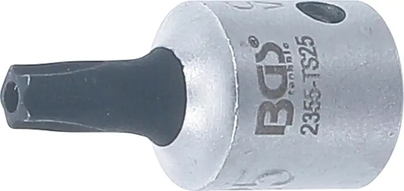 Zástrčná bitová hlavice 1/4" TS25 (5 hvězda) s vrtáním. BGS 2355 (BGS102355-TS25)