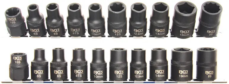 Nástrčné hlavice 3-5-6-10 hranné BGS102560 Sada 10 dílů (BGS102560)