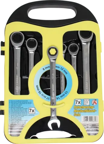 Očkoploché ráčnové klíče Kraftmann 8 ÷ 19 mm BGS1030000. Hobby (sada 7 dílů) (BGS1030000)