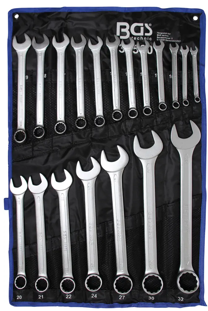 Očkoploché klíče 8 ÷ 32 mm BGS1030500. DIN 3113A. Sada 19 dílů v tašce (BGS1030500)