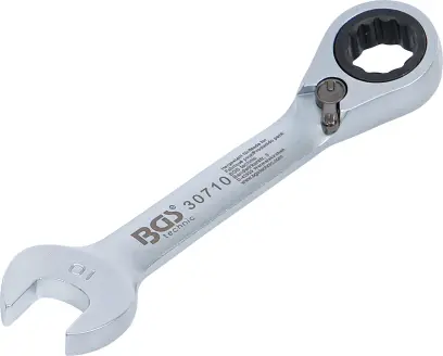 BGS 30710 Očkoplochý kľúč 10 mm s račňou, extra krátky (BGS1030710)