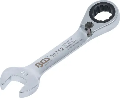 BGS 30712 Očkoplochý kľúč 12 mm s račňou, extra krátky (BGS1030712)