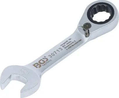 BGS 30713 Očkoplochý kľúč 13 mm s račňou, extra krátky (BGS1030713)