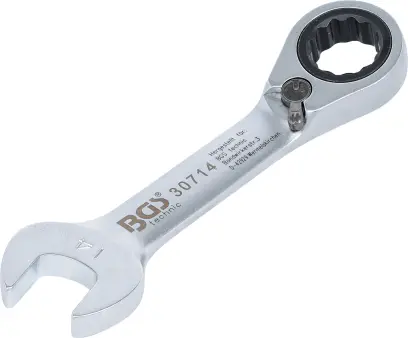 BGS 30714 Očkoplochý kľúč 14 mm s račňou, extra krátky (BGS1030714)