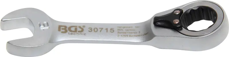 BGS 30715 Očkoplochý kľúč 15 mm s račňou, extra krátky (BGS1030715)