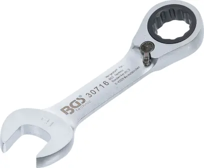 BGS 30716 Očkoplochý kľúč 16 mm s račňou, extra krátky (BGS1030716)