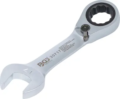 BGS 30717 Očkoplochý kľúč 17 mm s račňou, extra krátky (BGS1030717)