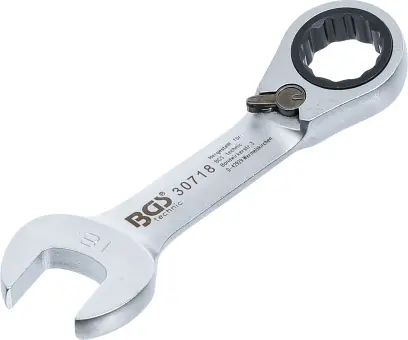 BGS 30718 Očkoplochý kľúč 18 mm s račňou, extra krátky (BGS1030718)