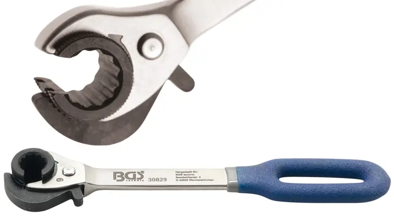 BGS 30829 Otvorený očkový kľúč 9 mm s račňou na prevlečné matice (BGS1030829)