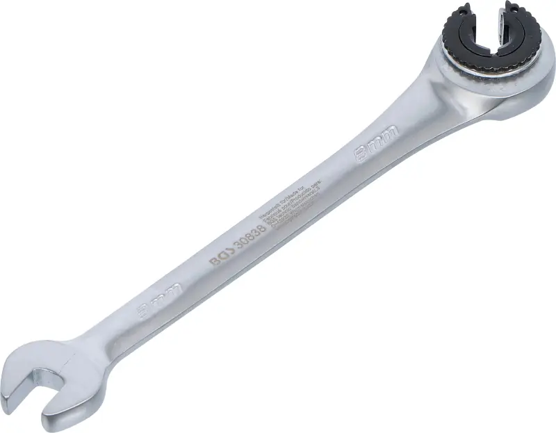Otevřený očkoplochý klíč 8 mm s ráčnou BGS1030838 pro převlečné matice (BGS1030838)