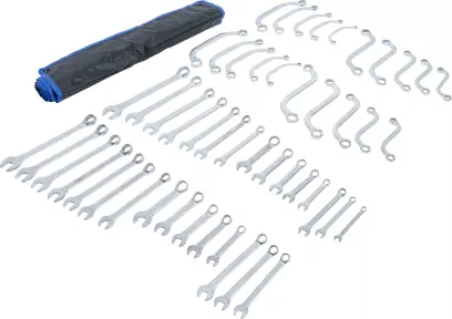 Očkové a očkoploché klíče BGS1030500, metrické a palcové. Sada 50 dílů v tašce (BGS1032500)