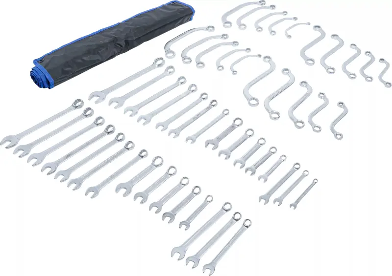 Očkové a očkoploché klíče BGS1030500, metrické a palcové. Sada 50 dílů v tašce (BGS1032500)