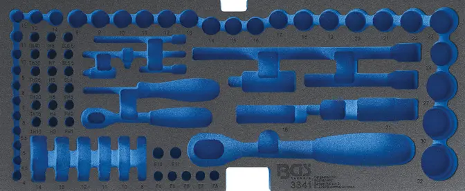Pěnová vložka BGS103341-1 prázdná pro BGS 3312, 3318, 3341 (BGS103341-1)