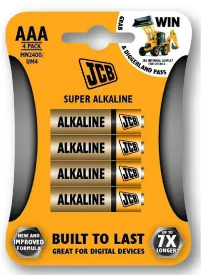 Alkalická batéria AAA JCB typ LR03 Super (4ks v blistri) (SOLIJCB-LR03-4B)