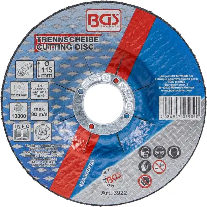 Brusný kotouč na kov 115 x 2,5 x 22,2 mm BGS103922, typ 42 (BGS103922)