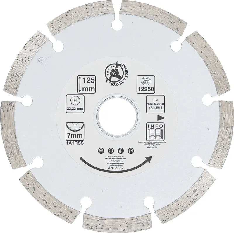 BGS 3932 Kotúč diamantový segmentový priemer 125 mm (BGS103932)