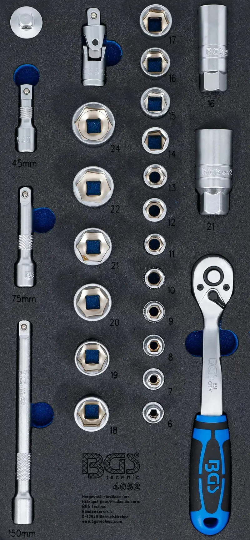Gola sada 3/8" - 6 ÷ 24 mm Pro Torque (26 dílů). BGS 4052 (BGS104052)