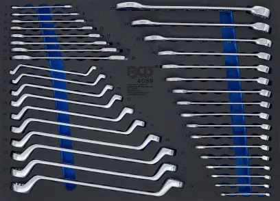 BGS 4089 Obojstranné ploché, očkové a očkoploché kľúče 6 ÷ 27 mm. Súprava 35 dielov (BGS104089)