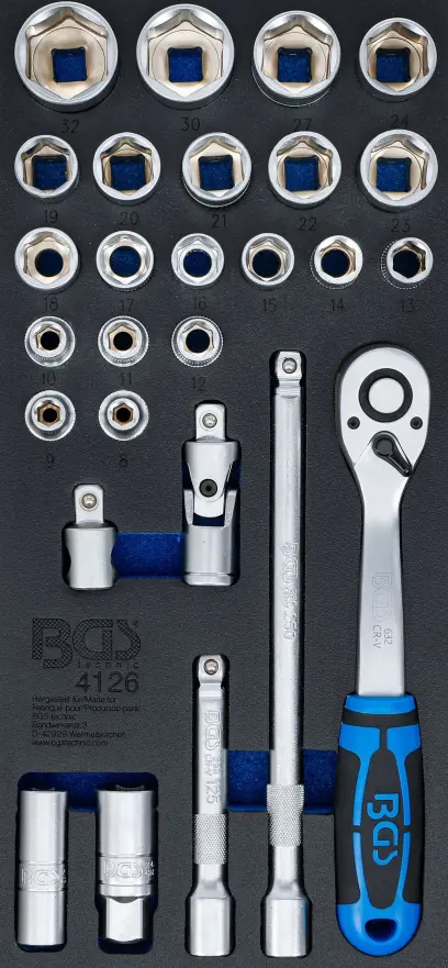 Gola sada BGS-27K. Račňa 1/2" 8 ÷ 32 mm Pro-Torque (27 dielov). BGS 4126 (BGS104126)