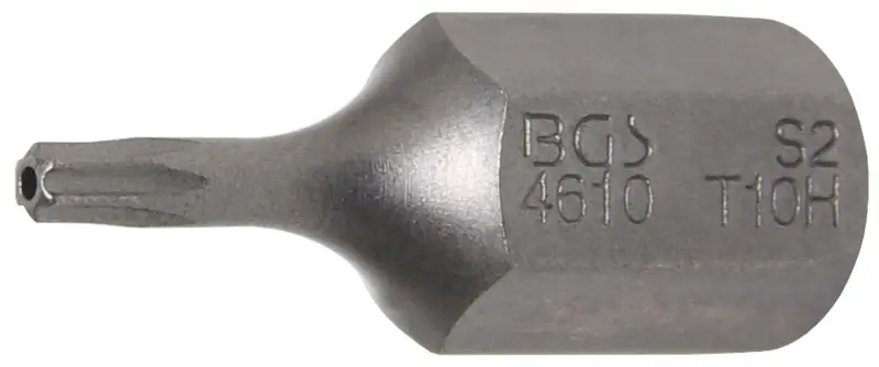 Bit Dĺžka 30 mm pohon vonkajší šesťhran 10 mm (3/8") T-profil (pre Torx) s otvorom T10