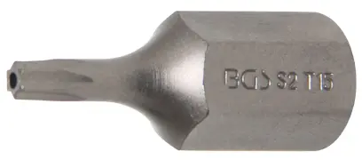 Bit Dĺžka 30 mm pohon vonkajší šesťhran 10 mm (3/8") T-profil (pre Torx) s otvorom T15