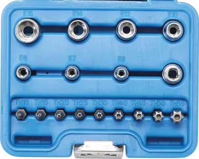 bity a hlavice T a E-profil, sada 17 dílů (BGS105023)
