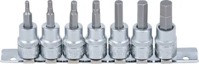 Zástrčné šesťhranné hlavice 3/8" (inbus 1/8"÷ 3/8") palcové (Sada 7 dielov na koľajničke) BGS 5104 (BGS105104)