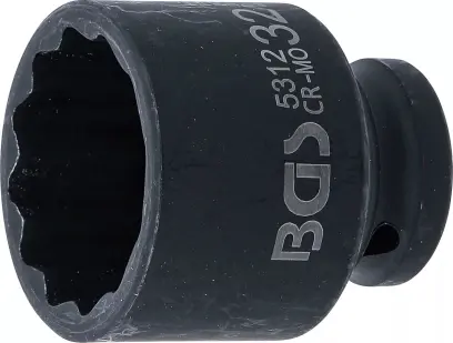 Nástrčná hlavice 1/2" 32 mm BS105312, 12hranná, rázová (BGS105312)