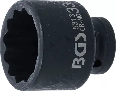 Nástrčná hlavice 1/2" 33 mm BG105313, 12hranná, rázová (BGS105313)