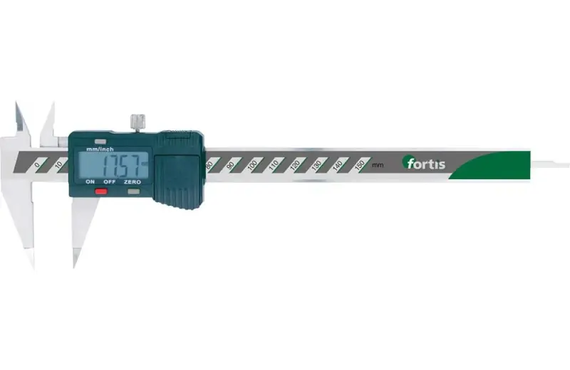Digitálne posuvné meradlo 150 mm, špicaté meracie ramená Fortis 7441890150 (EDE41890150)