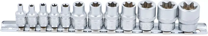 Sada nástrčných hlavic E-profil 6,3 mm (1/4") / 10 mm (3/8"), E4 - E20 (12 dílná) BGS102038 (BGS102038)