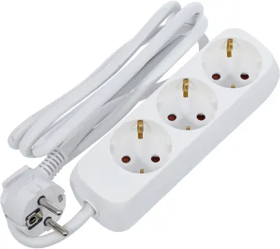 Zásuvková lišta 3 zásuvky prívod 1,4 m 3 x 1,5 mm² IP 20